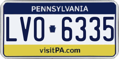 PA license plate LVO6335