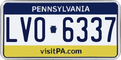 PA license plate LVO6337