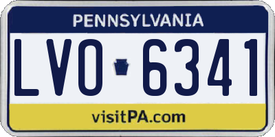 PA license plate LVO6341