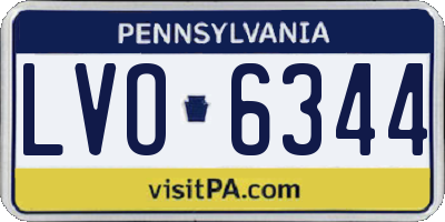 PA license plate LVO6344