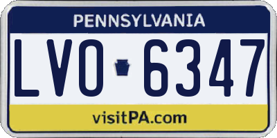 PA license plate LVO6347