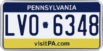 PA license plate LVO6348