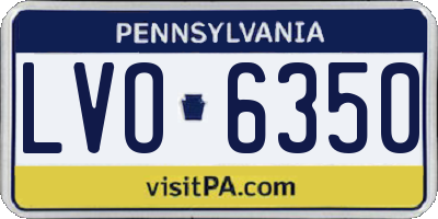 PA license plate LVO6350