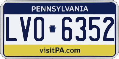 PA license plate LVO6352