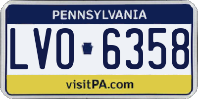 PA license plate LVO6358