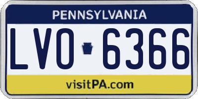 PA license plate LVO6366