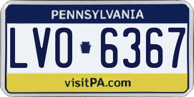 PA license plate LVO6367