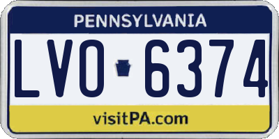 PA license plate LVO6374