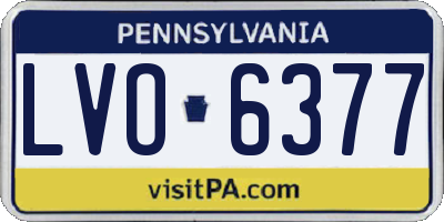 PA license plate LVO6377