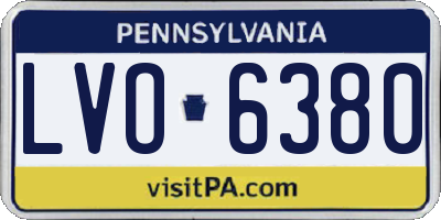 PA license plate LVO6380