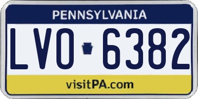 PA license plate LVO6382