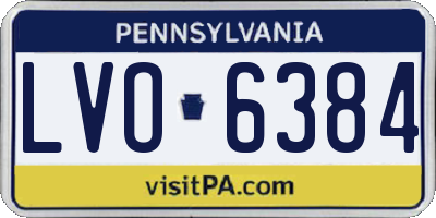 PA license plate LVO6384