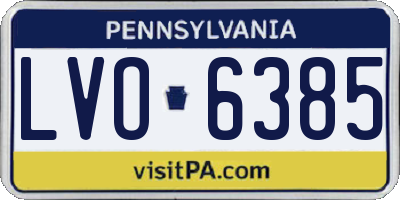 PA license plate LVO6385