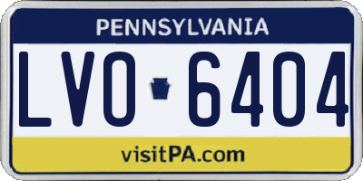 PA license plate LVO6404