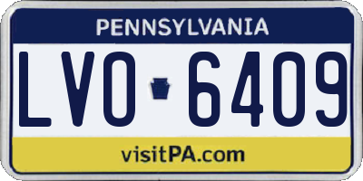 PA license plate LVO6409