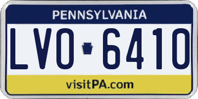 PA license plate LVO6410