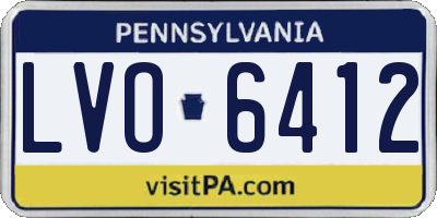 PA license plate LVO6412