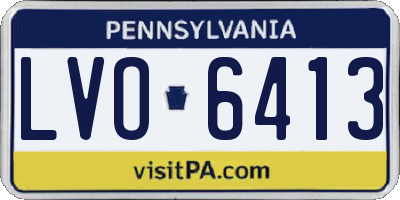 PA license plate LVO6413