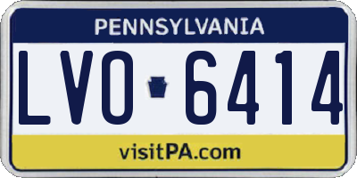 PA license plate LVO6414