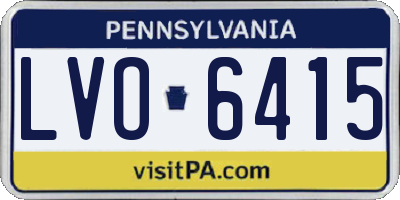 PA license plate LVO6415