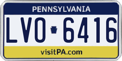 PA license plate LVO6416