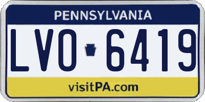PA license plate LVO6419