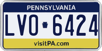 PA license plate LVO6424