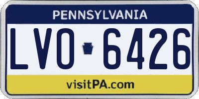 PA license plate LVO6426