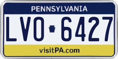 PA license plate LVO6427