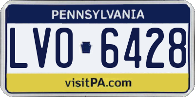 PA license plate LVO6428