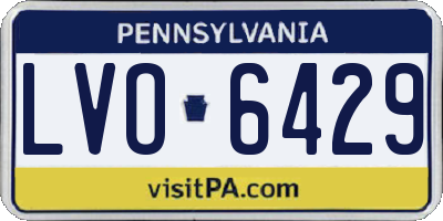 PA license plate LVO6429