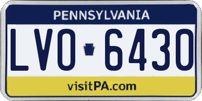 PA license plate LVO6430