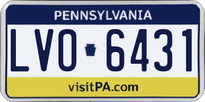 PA license plate LVO6431