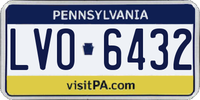 PA license plate LVO6432