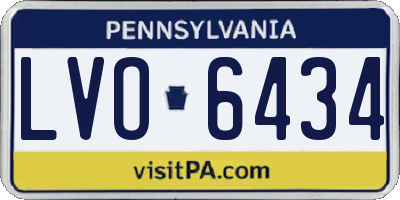 PA license plate LVO6434