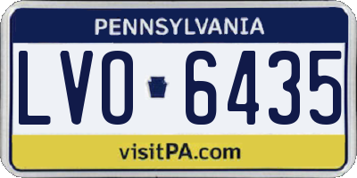 PA license plate LVO6435