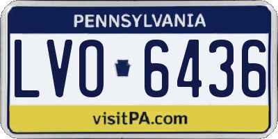 PA license plate LVO6436