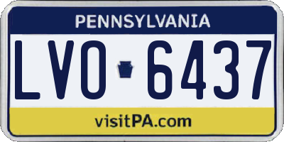 PA license plate LVO6437