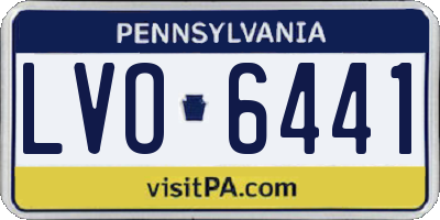 PA license plate LVO6441
