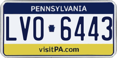 PA license plate LVO6443