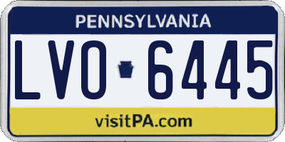 PA license plate LVO6445