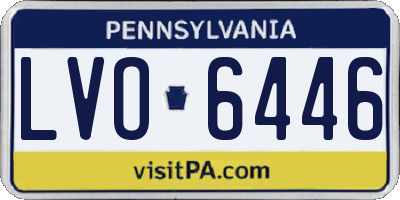 PA license plate LVO6446
