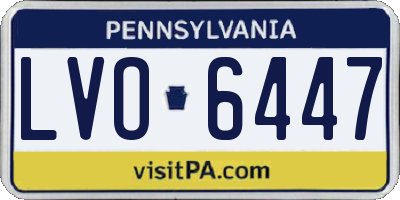 PA license plate LVO6447