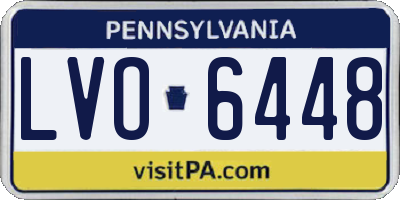 PA license plate LVO6448