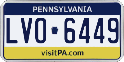 PA license plate LVO6449