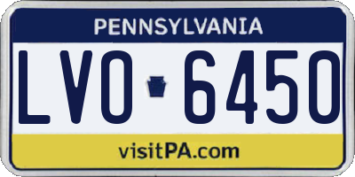 PA license plate LVO6450