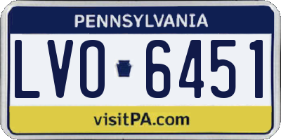 PA license plate LVO6451