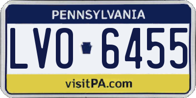 PA license plate LVO6455