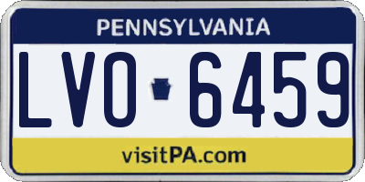 PA license plate LVO6459