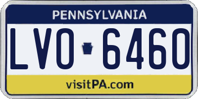PA license plate LVO6460